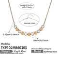 Two-Tone Flower And Round Bead Necklace Bracelet Set view 6