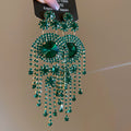 Crystal Chandelier Earrings with Floral Tops in Three Colors view 6