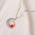 Crescent Moon Galaxy Picture Pendant Necklaces in Ten Styles view 5