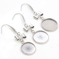 Bow Accent Earring Hooks With Round Bezel Settings view 5