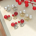 Pearl Look Bead Horse Drop Stud Earrings in Four Styles view 2