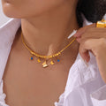 Gold Snake Chain Bead Necklaces Butterfly Star Turquoise view 3