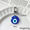 Blue Resin Evil Eye Charm Keychains Heart Round Hand view 2