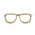 Polished Eyeglass Frame Brooch in Three Metal Tones view 5