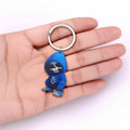 Blue Hoodie Skeleton Wooden Keychain 2D Printed Charm view 4