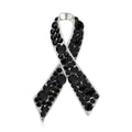 Crystal Awareness Ribbon Brooch In Six Colorways Decorative Lapel Pin view 5