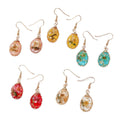 Wire Wrapped Teardrop Dried Flower Resin Earrings 5 Colors view 5