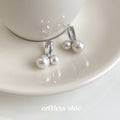 Silver Tone Cherry Shape Pearl Earrings In White And Pink White Styles view 6