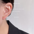 Gold Tone Open Five Petal Flower Mini Stud Earrings For Women view 2