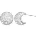 Pave Crystal Ball Stud Earrings Gold Or Silver Tone view 5