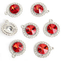 Round Crystal Halo Metal Jewelry Charms, 24 Colorways view 9