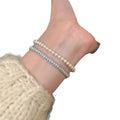 Double Row Zircon Rope Edge Bracelet Gold Silver 2 Styles view 5