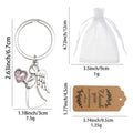 Silver Angel Heart Rhinestone Keychain Clear Pink Red view 2