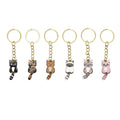 Cartoon Cat Keychain Gold Ring Chain Swinging Tail Charm view 5
