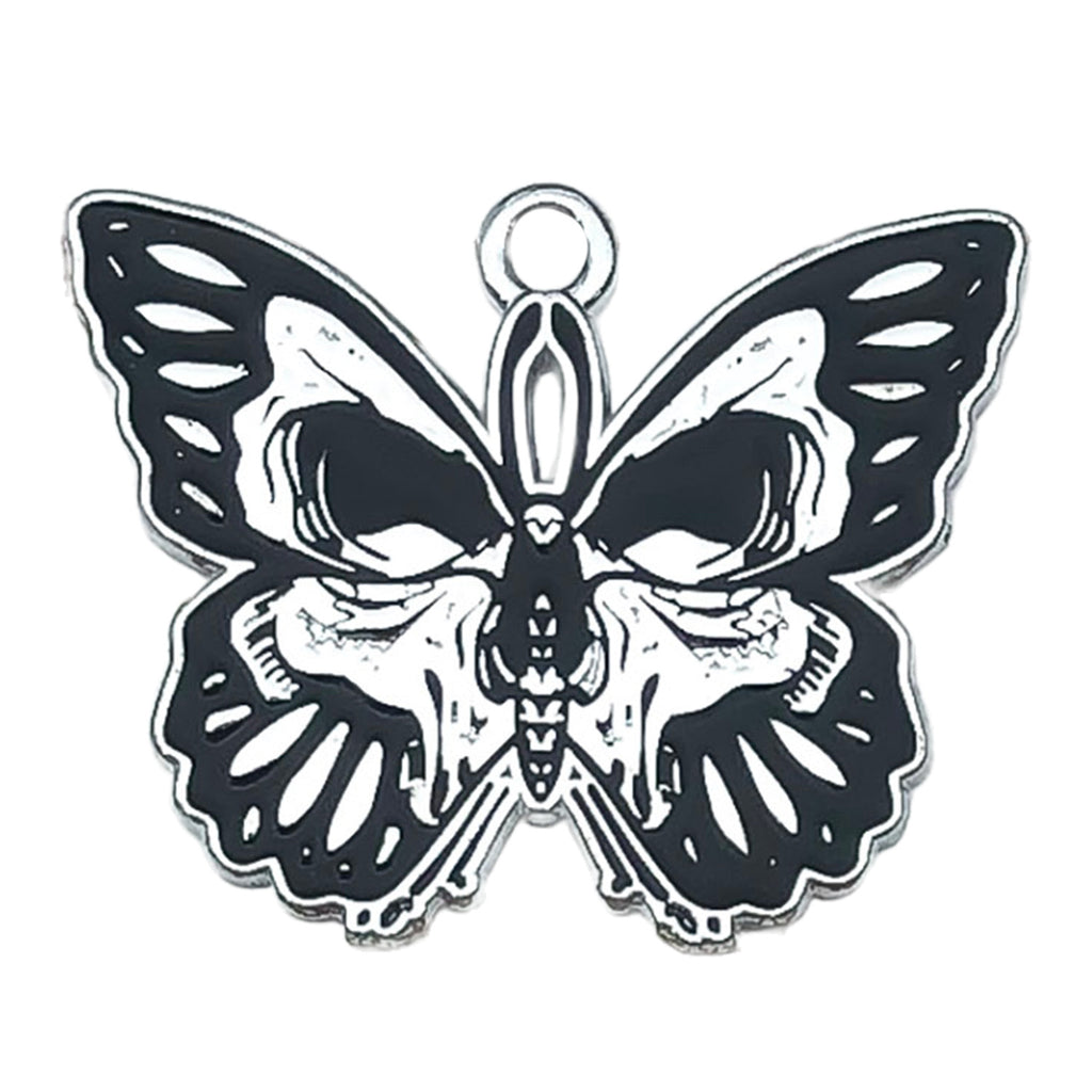 Zinc Alloy Dark Butterfly Skull Cross Poker Heart Charm Pendant for DIY Earring Necklace