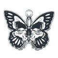 Zinc Alloy Dark Butterfly Skull Cross Poker Heart Charm Pendant for DIY Earring Necklace
