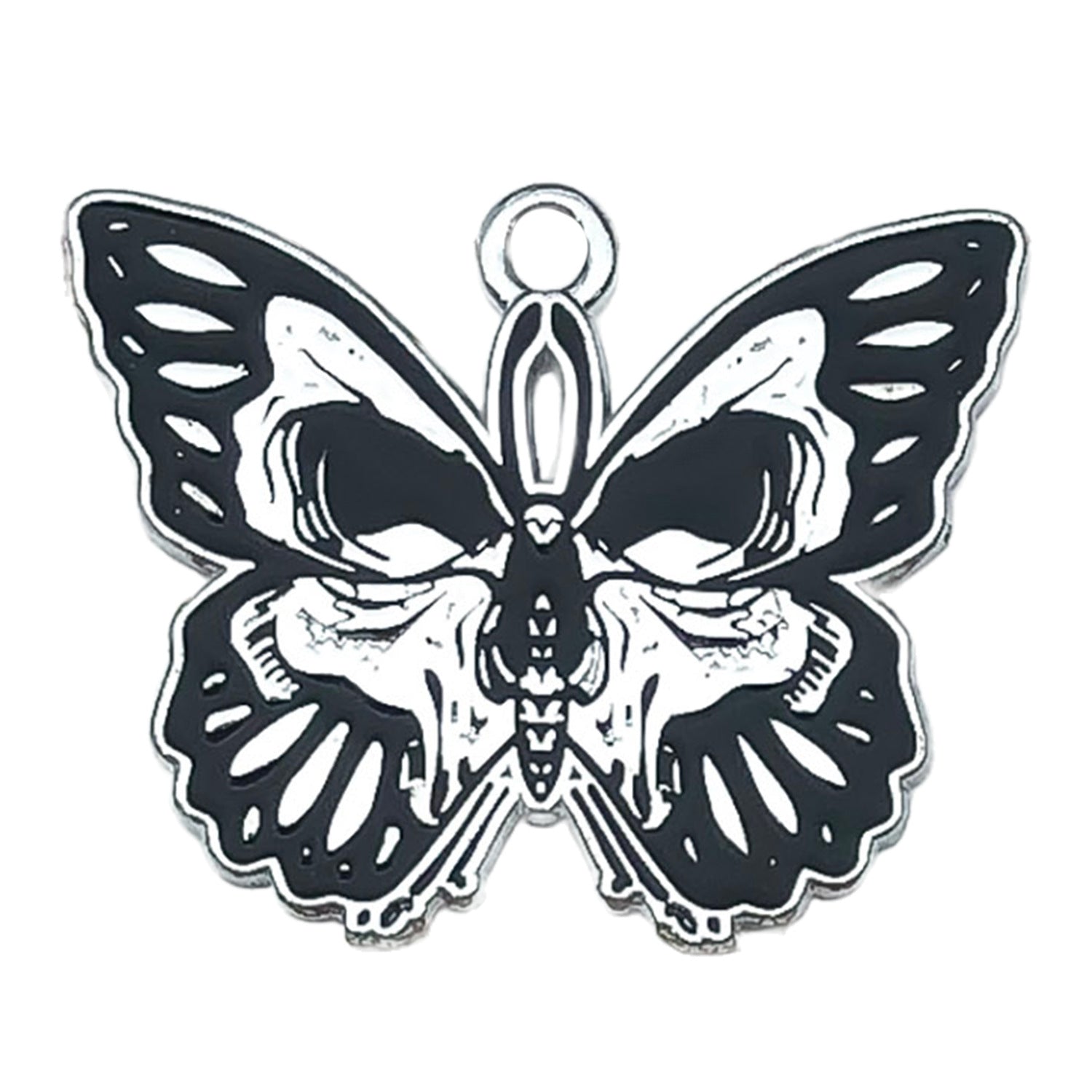 Zinc Alloy Dark Butterfly Skull Cross Poker Heart Charm Pendant for DIY Earring Necklace