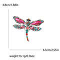 Rhinestone Dragonfly Brooch Silver Alloy Red Blue Multicolor view 8