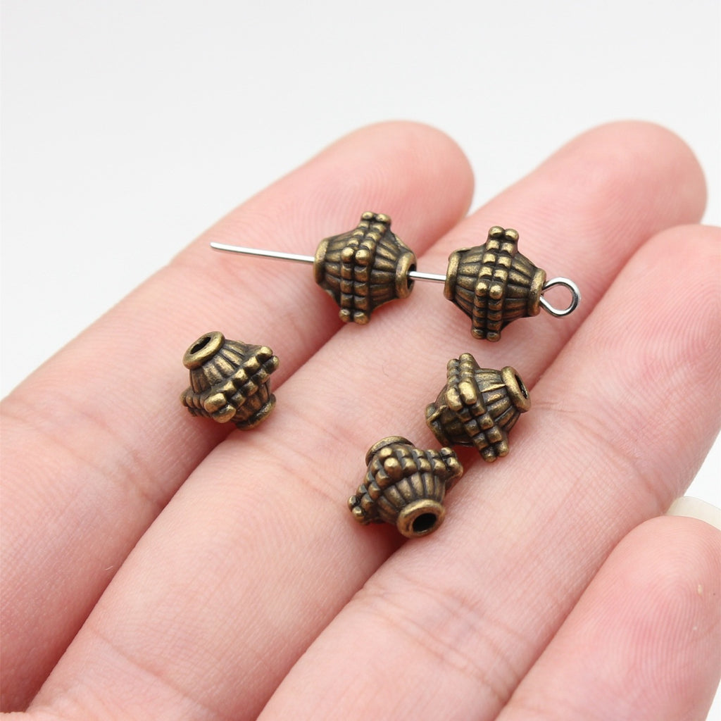 8.2x7.3x7.3mm 1.1g Antique Bronze Zinc Alloy Round Small Hole Spacer Beads for DIY Bracelet Jewelry Making