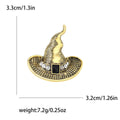 Curled Crystal Witch Hat Brooch in Gold or Silver Tone Finish view 5