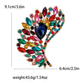 Large Crystal Wheat Spray Brooch with Faceted Stones view 9