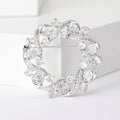 Crystal Olive Wreath Brooch Decorative Metal Pin For Jackets And Lapels view 5