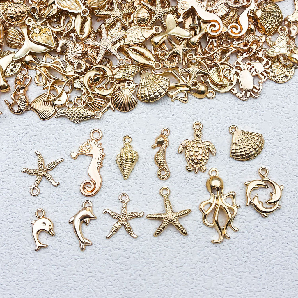 KC Gold Zinc Alloy Shell Starfish Ocean Charm Pendant for Bracelet Necklace DIY