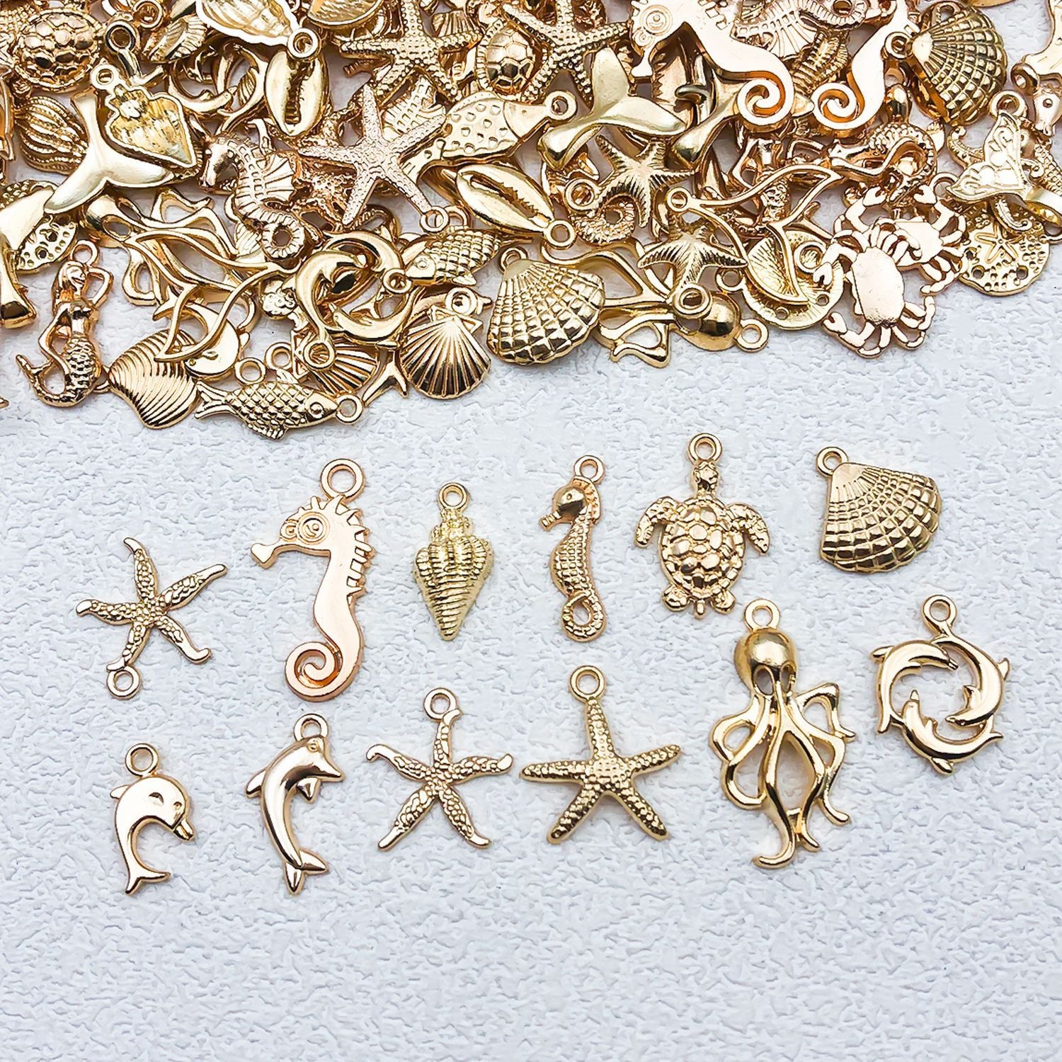 KC Gold Zinc Alloy Shell Starfish Ocean Charm Pendant for Bracelet Necklace DIY