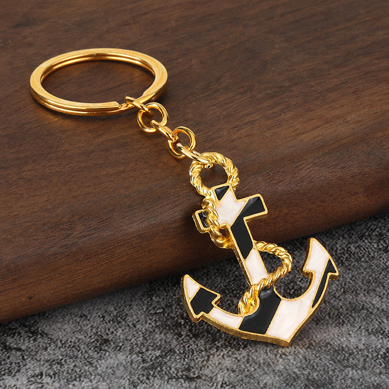 Creative Ship Anchor Metal Keychain for Car Keys and Nautical Gifts