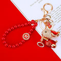 Chinese Zodiac Animal Keychains with Red Bead Fortune Loops view 9