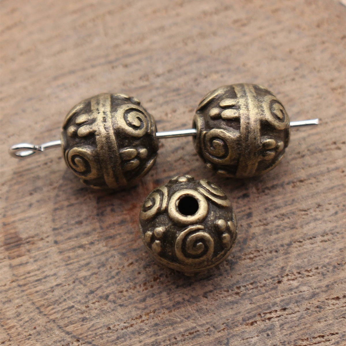 10x10x10mm 3.2g Multicolor Zinc Alloy Swirl Texture Spacer Beads for Bracelet Necklace Jewelry Making