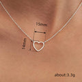 Minimal Open Heart Necklace in Gold and Silver Tone view 4