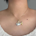 Irregular Pearl Like Fish Pendant Necklaces In Gold And Silver view 2