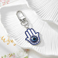 Blue Evil Eye Hamsa Keychains and Pendant Necklaces in Gold or Silver Tone view 7