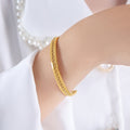 Gold Open Cuff Bangles Heart Oval Braid Scale Designs view 10