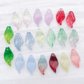 Long Glass Leaf Charms With Top Loops in Thirteen Color Finishes view 2