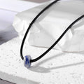 Black Cord Donut Bead Natural Stone Necklaces in Sixteen Colors view 8