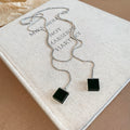 Square Resin Cube Drop Earrings and Lariat Necklaces view 8