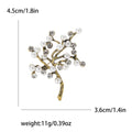 Pearl Branch Tree Brooch in Silver or Gold Tone Finish view 6