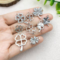 Antique Silver Four-Leaf Clover Metal Charms with 12 Listed Options view 2