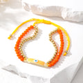 Double Strand Bead and Cord Evil Eye Bar Bracelets view 10