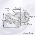 Baguette And Round Clear Stone Crisscross Extra-Wide Ring In Silver Tone view 4