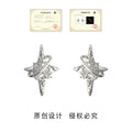 Silver-Tone Crystal Orbit Star Planet Stud Earrings view 3