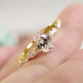 Round Three-Stone Vine Ring In Gold And Silver Tones view 5