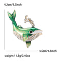 Enamel Whale Brooch with Crystal Spray In 4 Color Variants view 8