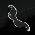 Black Enamel Mustache Charm Pendant Silver-Tone Gold-Tone view 2