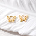Gold Tone Geometric Huggie Hoop Earrings in Seven Designs view 9