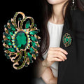 Green Flower Crystal Nine Designs Metal Brooch Pin view 3