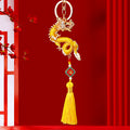 Jeweled Zodiac Dragon Keychains in Fifteen Tassel and Plain Color Options view 4