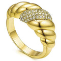 Twisted Rope Pavé Ring White Gold Gold Two-Tone Sizes 6-10 view 5